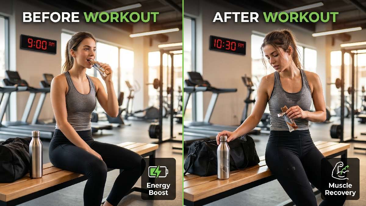 Best times include pre workout post workout or between meals providing energy muscle recovery and convenient nutrition for fitness goals