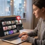 Person browsing BaddieHub content platform on laptop representing the ultimate guide to popular BaddieHub platform features and safety.
