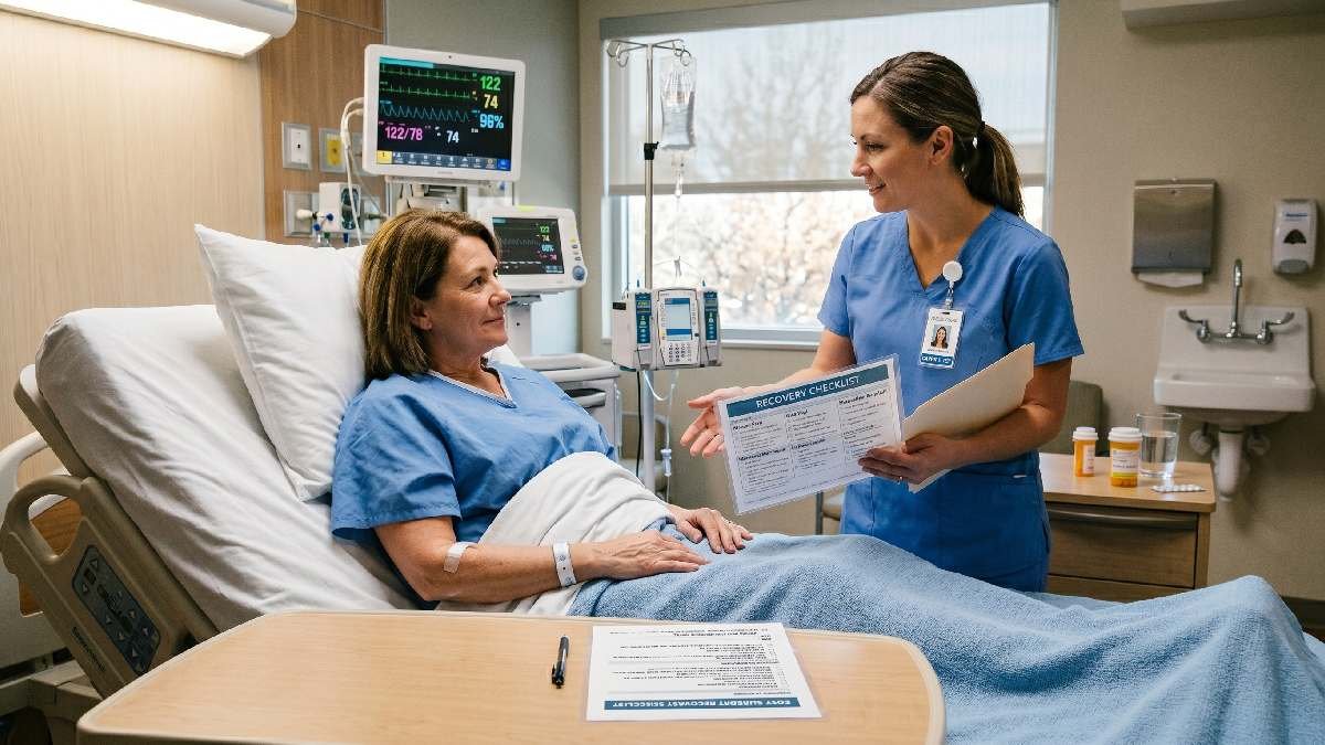 Recovery aftercare includes rest medication wound care follow-up visits healthy diet avoiding strain proper healing support and medical supervision process.
